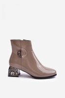 Botine cu toc model 187350 Step in style gri