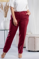 Pantaloni de marime plus model 180475 Karko rosu