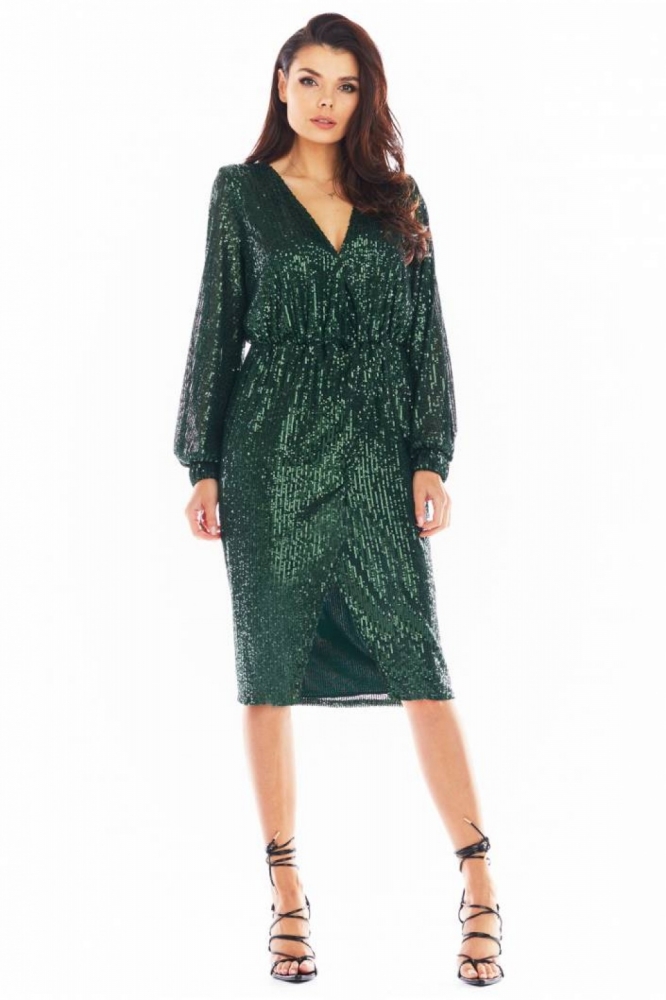 Rochie de seara cu paiete Model 150771 awama verde